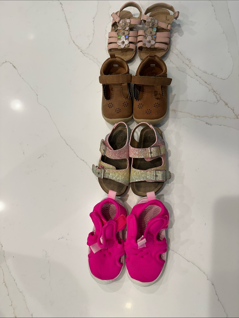 Kids Girls size 5 shoe assortment